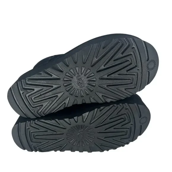 UGG Classic Ultra Mini Platform Boots Black Suede Size 6 - Picture 12 of 13